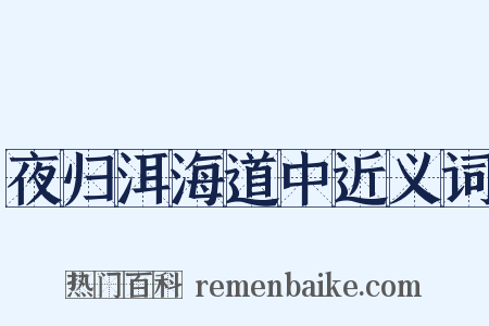 夜归洱海道中近义词是什么意思的图片